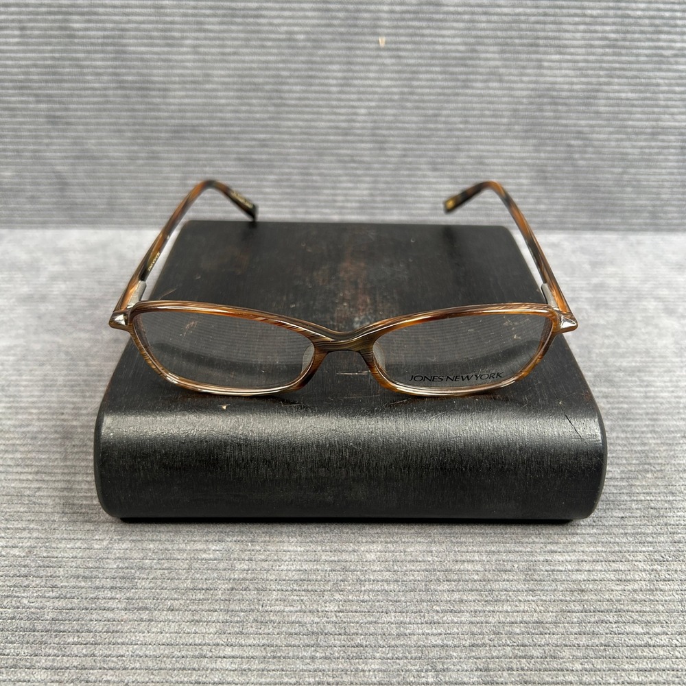 Jones New York J707 Brown Horn Oval Y2k Eyeglasses Full Rim Frames 140mm
